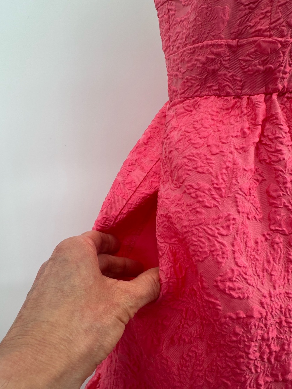 Anthropologie Hutch Pink Jacquard Tiered Corset Dress Size 8 - Picture 7 of 9